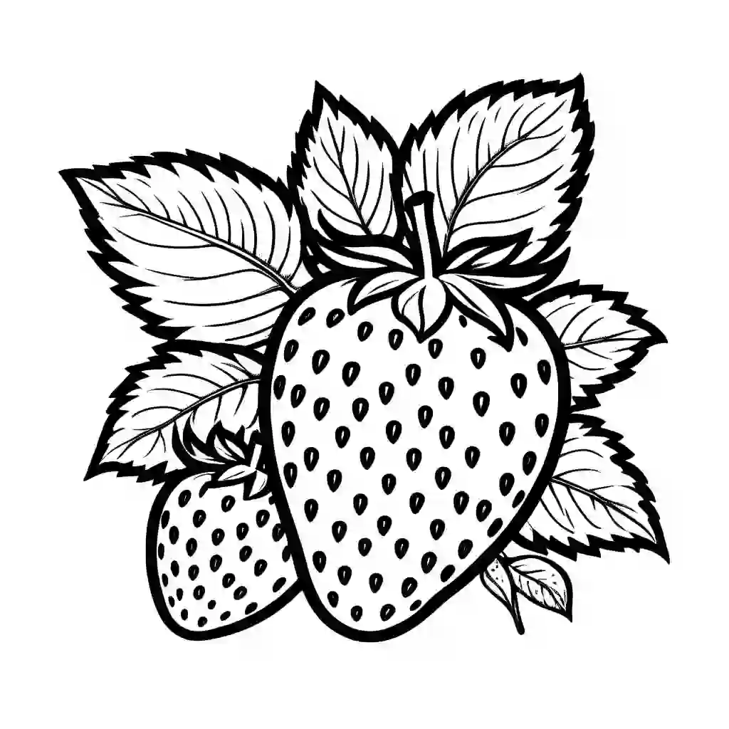 Strawberries coloring pages